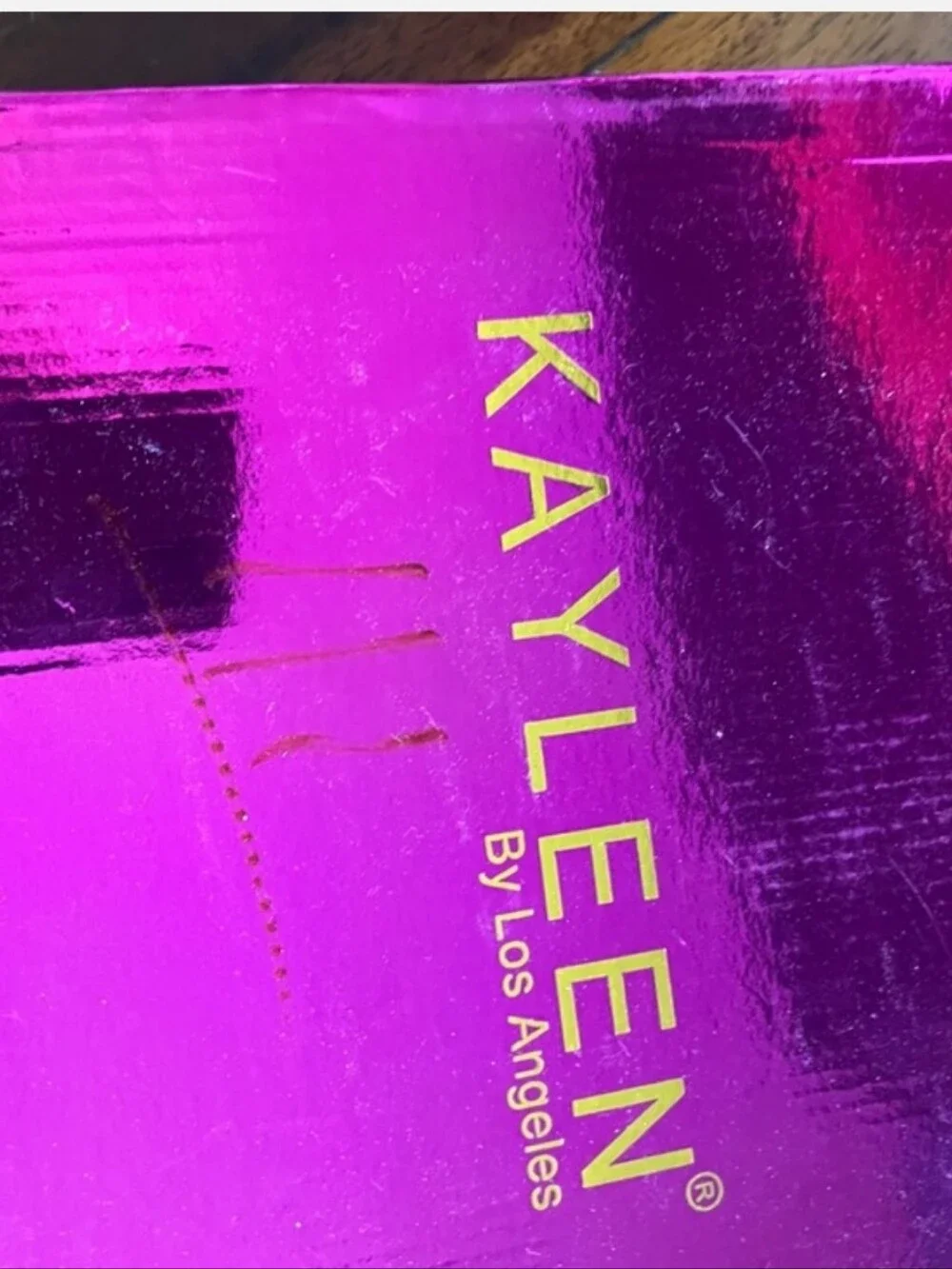 KAYLEEN by Los Angeles Metallic Pink Platform Sandals with Ankle Strap
